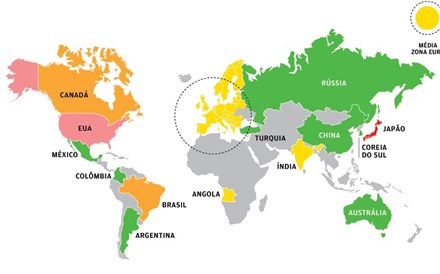 Mapa: Seis economias da Zona Euro crescem menos que Portugal em 2017