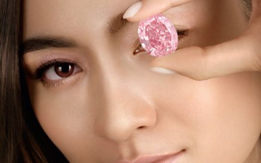 pink star diamante