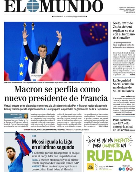 El Mundo, Espanha - Macron perfila-se como novo presidente de França