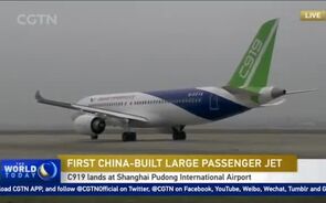 China-built aircraft C919.mp4