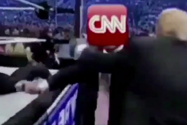 Trump publica vídeo a 'bater' na CNN, canal de TV lamenta