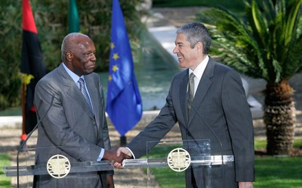 José Eduardo dos Santos com José Sócrates, durante a sua última visita a Portugal, em 2009.