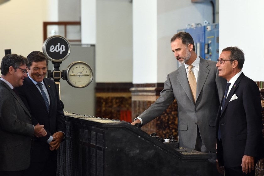 Álvaro Nadal, Javier Fernández, Rei de Espanha e António Mexia durante o arranque de La Malva