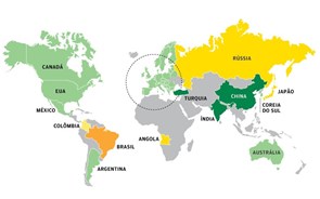 Mapa: Portugal a meio da tabela no crescimento mundial