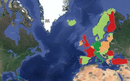 Portugal a vermelho no mapa europeu da balança corrente