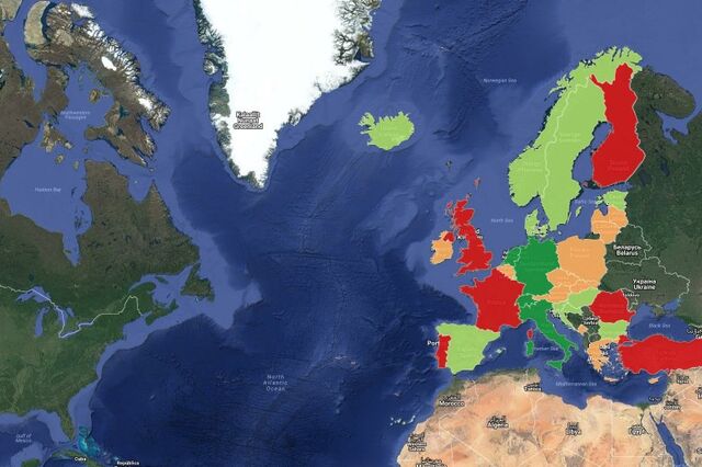 Portugal a vermelho no mapa europeu da balança corrente
