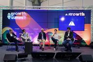 web summit Ricki Madsen, da Pure Cotton, Miguel Pina Martins, da Science4you, Rui Coelho, da Invest Lisboa, Sergio Pereira, da Clickly, e Hugo Condesa, da WeTek