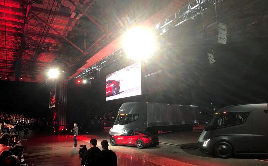 tesla semi roadster