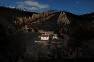 Uma pequena igreja escapou aos incêndios que fustigaram a vila da Sertã, em Portugal, a 9 de Setembro.