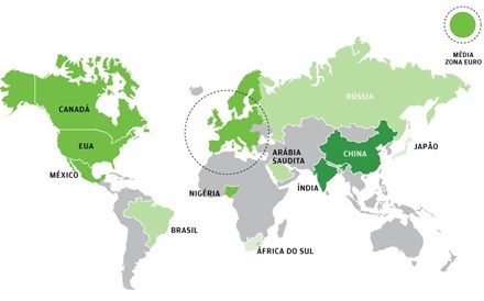 Mapa: Como o mundo vai crescer ao ritmo mais rápido desde 2010