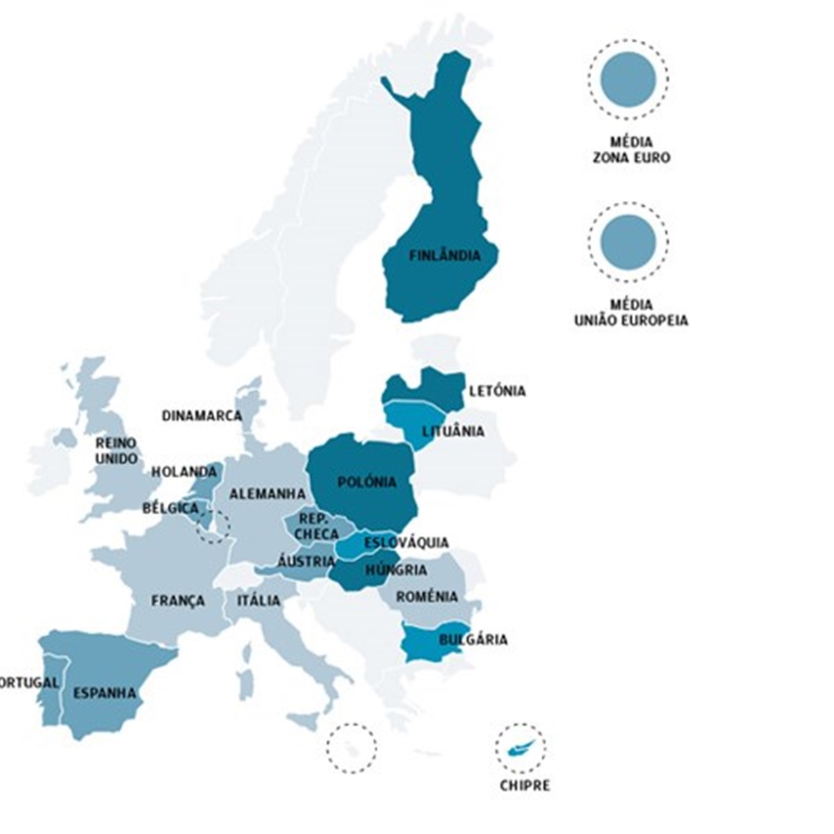 Mapa: Crescimento de Portugal na cauda da Europa no arranque do ano -  Conjuntura - Jornal de Negócios
