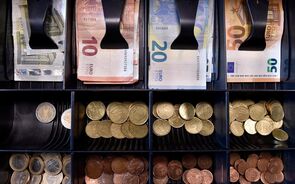 dinheiro notas euros, caixa registadora
