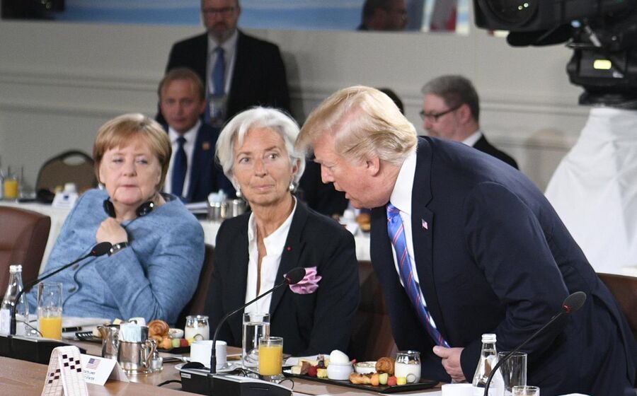G7 Merkel Lagarde Trump