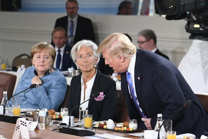 G7 Merkel Lagarde Trump