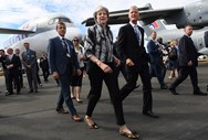 Theresa May com o CEO da Airbus, Tom Enders