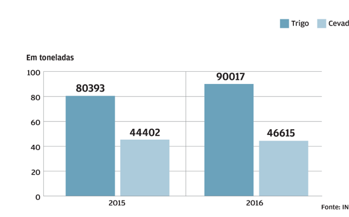 Produção de trigo sobe 12%