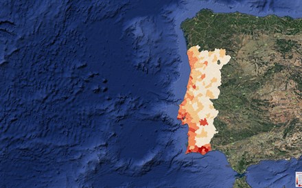 Mapa: Os preços de venda das casas nos 308 concelhos do país