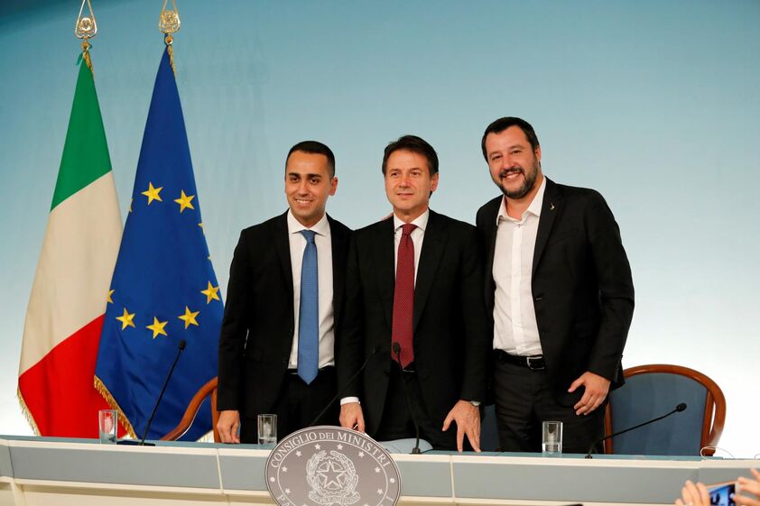 Luigi di Maio, Giuseppe Conte e Matteo Salvini 