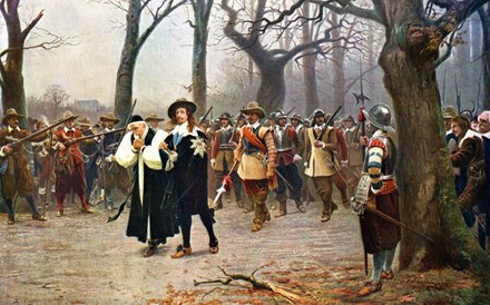 Charles I a caminho da sua execução em 1649