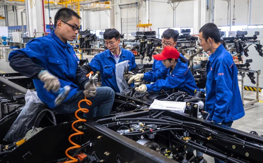 indústria, China, produção industrial, fábrica