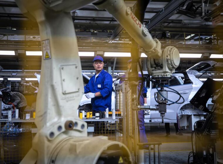 indústria, China, produção industrial, fábrica