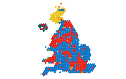 Infografia interativa: Os resultados completos das eleições que pintaram o Reino Unido de azul