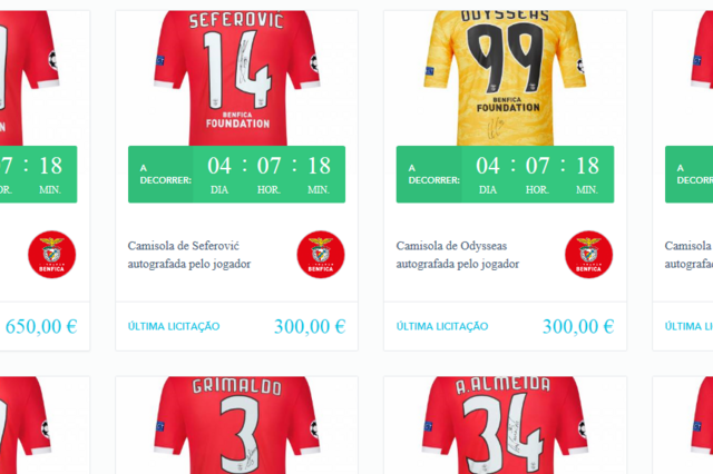 Benfica leiloa 20 camisolas usadas na Champions. A de Pizzi já vai em 650 euros