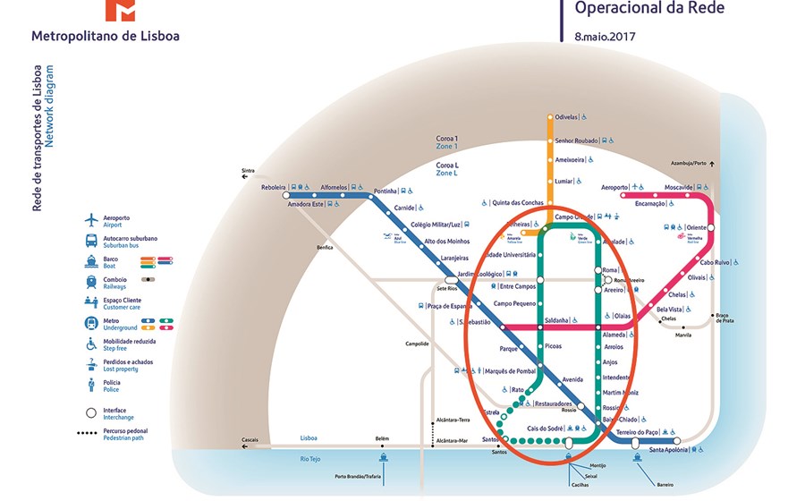 A expansão da rede do metro visa criar um anel no eixo central de Lisboa.