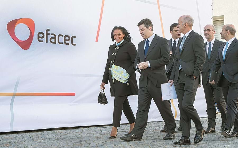 Isabel dos Santos visitou a Efacec em fevereiro de 2018 e foi muito elogiada pelo então ministro Caldeira Cabral.