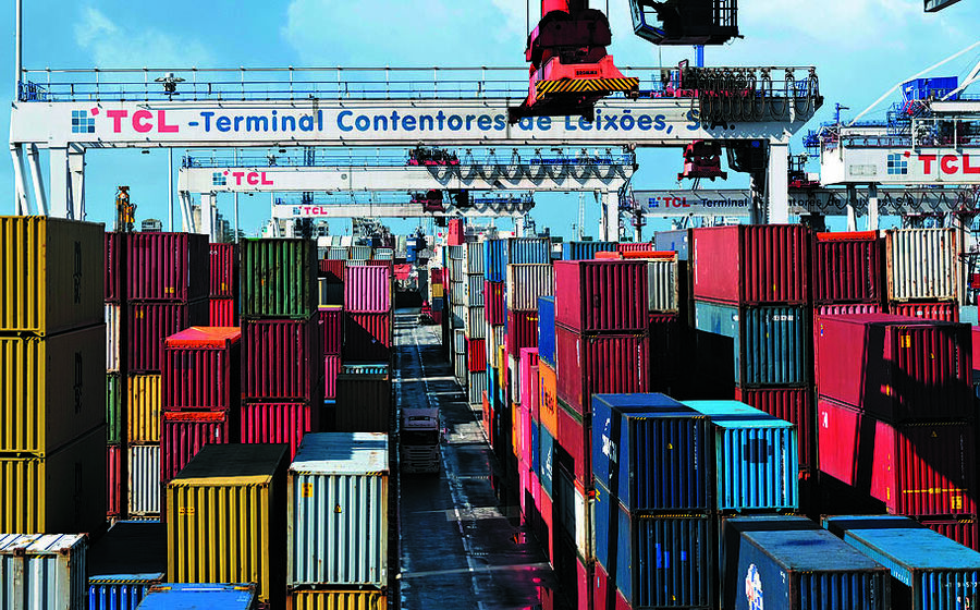 Exportações, contentores