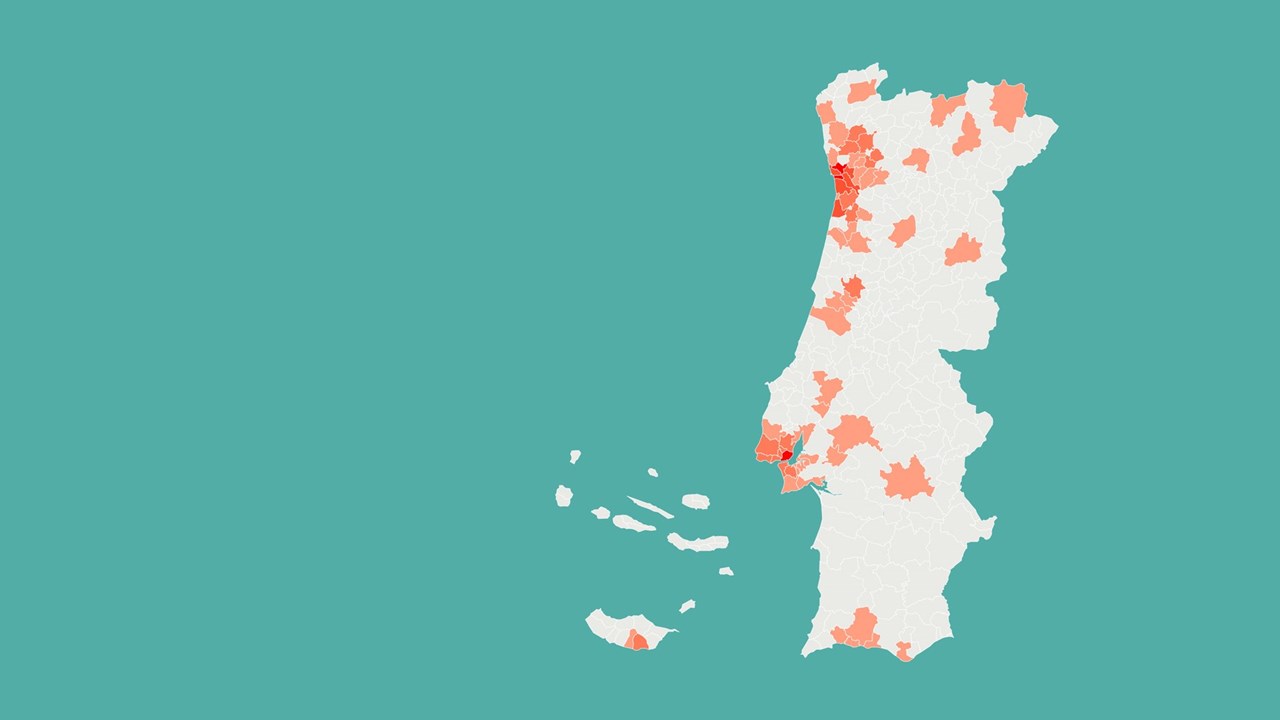 Mapa Quais Os Concelhos Com Mais Casos Confirmados De Covid 19 Coronavirus Jornal De Negocios