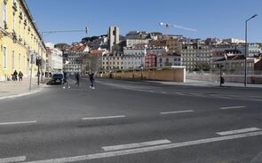 Ruas de Lisboa quase desertas