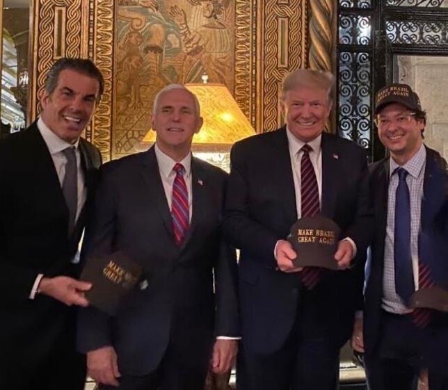 Fabio Wajngarten no almoço com Donald Trump