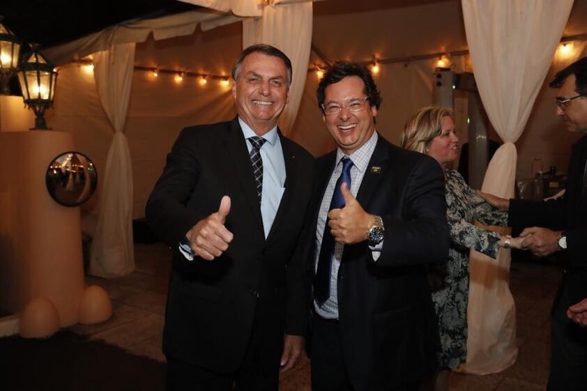 Fabio Wajngarten com Jair Bolsonaro