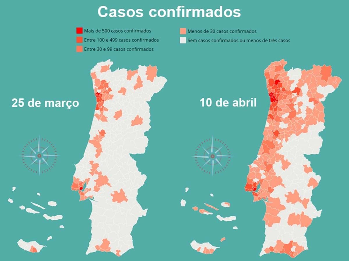 Mapa Como A Covid 19 Se Propagou Em Portugal Em Duas Semanas Economia Jornal De Negocios