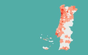 Mapa: Quase dois terços dos concelhos com pelo menos três casos confirmados