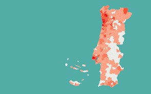 Mapa: Ílhavo baixa da fasquia dos 100 infetados, são agora 40 concelhos acima da centena