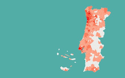 Mapa: Há mais quatro concelhos com pelo menos três casos de Covid-19. São agora 217