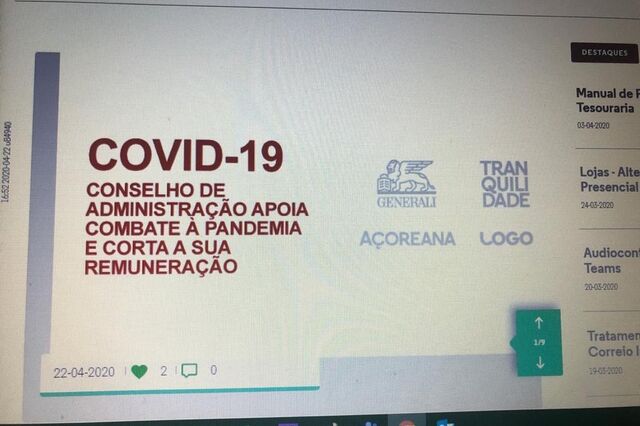 Generali/Tranquilidade corta 20% nos salários dos administradores 