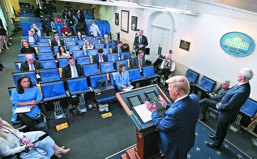 trump eua briefing de imprensa