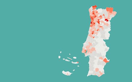 Mapa: Quais os concelhos com mais casos de covid-19 por mil habitantes