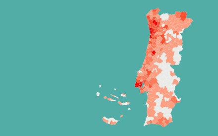 Mapa: Lisboa e Vale do Tejo contabiliza 95% dos novos casos de covid-19