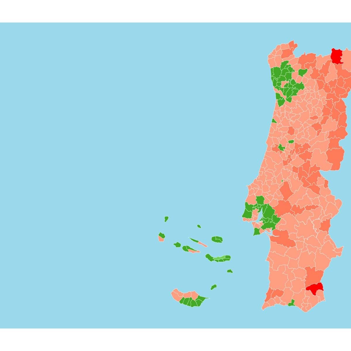 Mapa: Em quase metade dos concelhos 25% da população é idosa. Veja