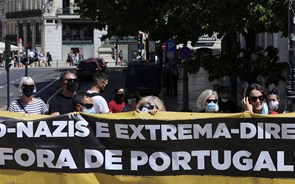 Centenas manifestam-se em Lisboa contra crescente à-vontade da extrema-direita