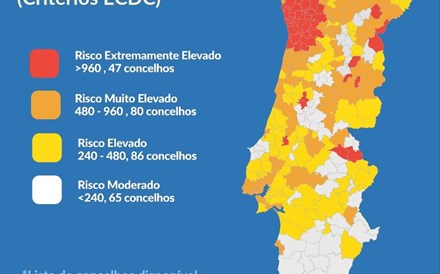 Veja em que escalão de risco está cada concelho