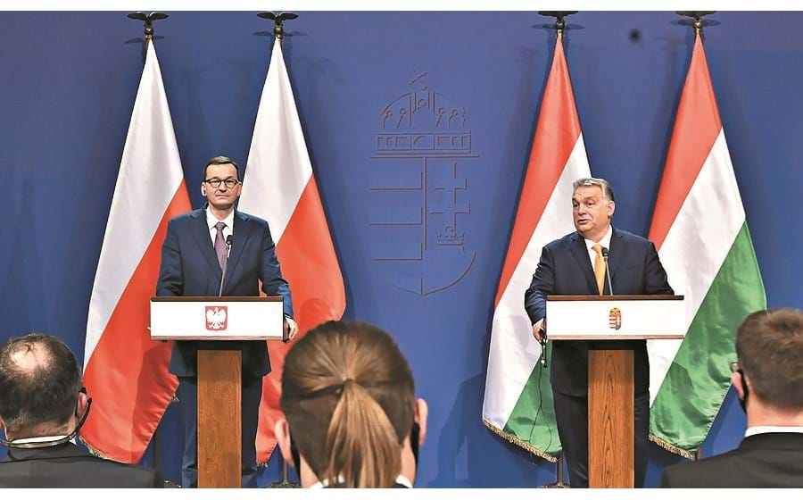 Mateusz Morawiecki e Viktor Orbán não querem verbas comunitárias dependentes do Estado de direito.