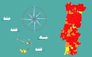 Pandemia pinta Portugal de vermelho: Há mais 60 concelhos em risco extremo num total de 215. Veja o mapa