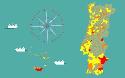 Há 48 concelhos acima do limite de risco de covid. Veja no mapa como está o seu