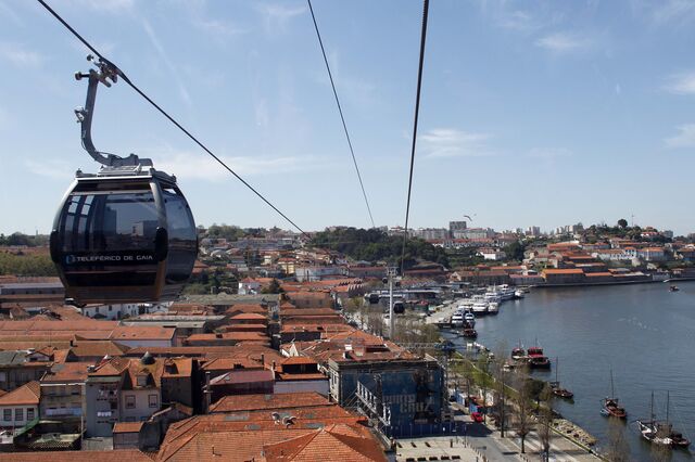 Teleférico de Gaia “pendurado” na banca