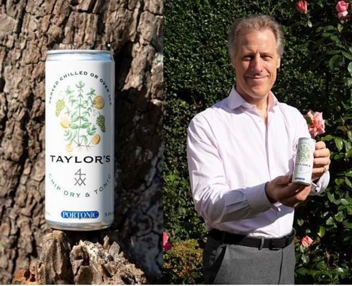 A Fladgate, liderada por Adrian Bridge, vai lançar o Taylor’s Chip Dry & Tonic, em formato de lata.